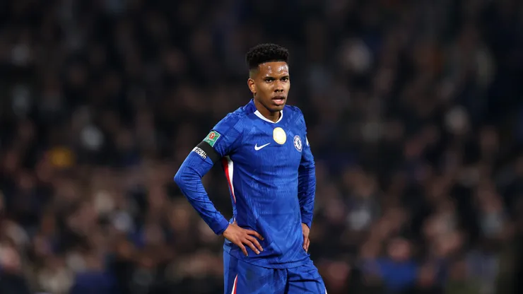 LONDON, ENGLAND - JANUARY 14: Estevao of Chelsea looks dejected during the Carabao Cup Semi Final First Leg match between Chelsea and Arsenal at Stamford Bridge on January 14, 2026 in London, England. (Photo by Alex Pantling/Getty Images)