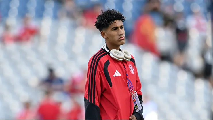 JJ Gabriel, do Manchester United, antes do amistoso contra o Leeds United. (Photo by Charles McQuillan/Getty Images)