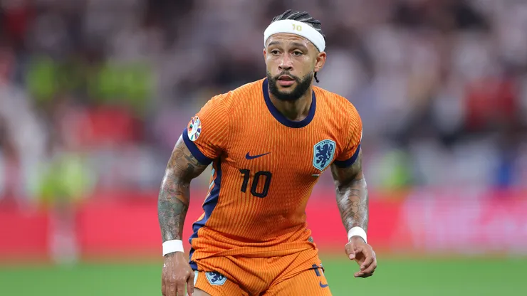 DORTMUND, GERMANY - JULY 10: Memphis Depay of Netherlands during the UEFA EURO 2024 semi-final match between Netherlands and England at Football Stadium Dortmund on July 10, 2024 in Dortmund, Germany. (Photo by Alex Livesey/Getty Images)