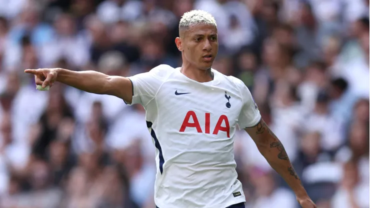Richarlison of Tottenham Hotspur during the during the pre-season friendly match between Tottenham Hotspur and TSG Hoffenheim at Tottenham Hotspur Stadium on August 15, 2026 in London, England.