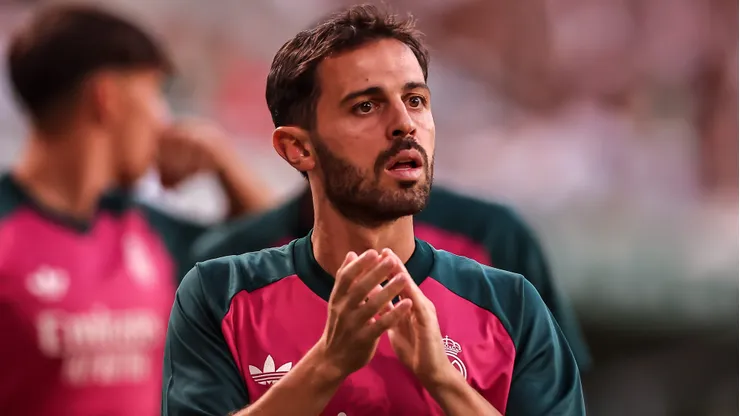 BUDAPEST, HUNGARY - AUGUST 8: Bernardo Silva of Real Madrid during the match between Ferencvarosi TC and Real Madrid at Groupama Arena on August 8, 2026 in Budapest, Hungary. (Photo by David Balogh/Getty Images)