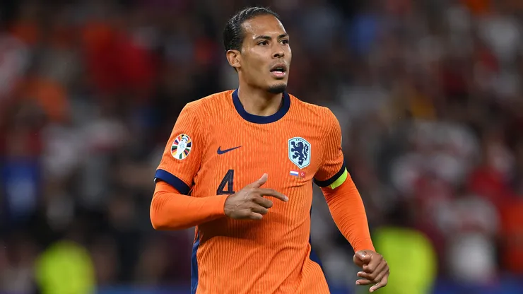 Virgil van Dijk of Netherlands in action during the UEFA EURO 2024 quarter-final match between Netherlands and Türkiye at Olympiastadion on July 06, 2024 in Berlin, Germany.