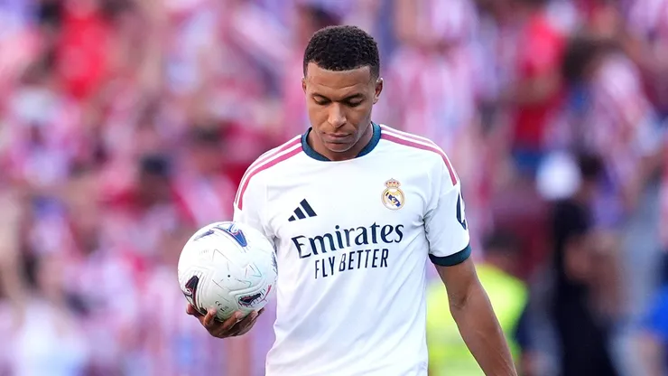 Kylian Mbappé durante a partida da LaLiga entre Atlético de Madrid e Real Madrid. (Photo by Mateo Villalba Sanchez/Getty Images)