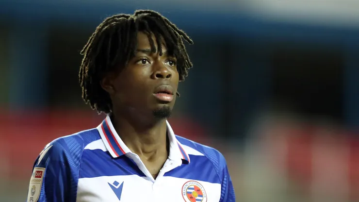 READING, ENGLAND - DECEMBER 26: Ovie Ejaria of Reading FC looks on during the Sky Bet Championship match between Reading and Luton Town at Madejski Stadium on December 26, 2020 in Reading, England. The match will be played without fans, behind closed doors as a Covid-19 precaution. (Photo by Naomi Baker/Getty Images)