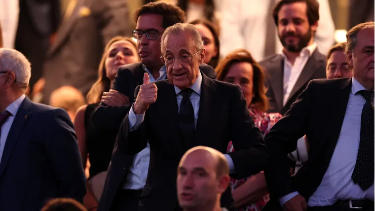 MADRID, SPAIN - AUGUST 26: Real Madrid president, Florentino Perez before the LaLiga EA Sports 2026/27 match between Real Madrid and Real Sociedad at Estadio Santiago Bernabeu on August 26, 2026 in Madrid, Spain. (Photo by Florencia Tan Jun/Getty Images)