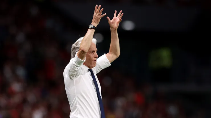 LISBON, PORTUGAL - SEPTEMBER 24: Jorge Jesus, Head Coach of Portugal, reacts during the UEFA Nations League 2026/27 group phase match between Portugal and Wales at Estadio Jose Alvalade on September 24, 2026 in Lisbon, Portugal. (Photo by Carlos Rodrigues/Getty Images)