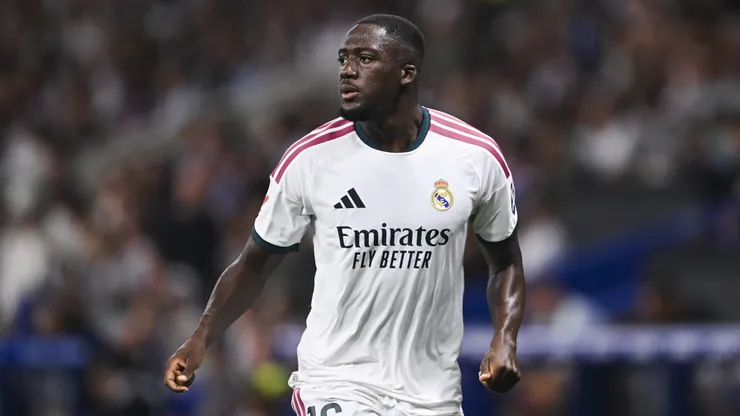 Ibrahima Konate of Real Madrid looks on during the LaLiga EA Sports 2026/27 match between RCD Espanyol de Barcelona and Real Madrid at RCDE Stadium on August 22, 2026 in Barcelona, Spain.