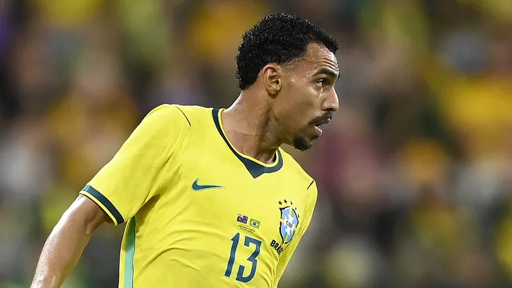 Matheuzinho durante o amistoso internacional entre a seleção da Austrália e do Brasil, no Queensland Country Bank Stadium. (Photo by Ian Hitchcock/Getty Images)