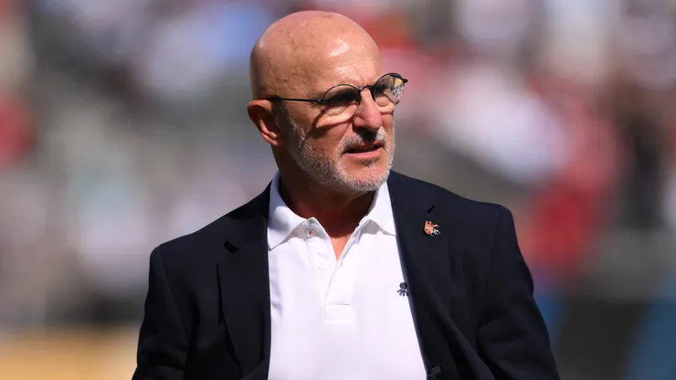 EAST RUTHERFORD, NEW JERSEY - JULY 19: Luis de la Fuente, Head Coach of Spain, looks on during the FIFA World Cup 2026 Final match between Spain and Argentina at New York New Jersey Stadium on July 19, 2026 in East Rutherford, New Jersey. (Photo by David Ramos/Getty Images)