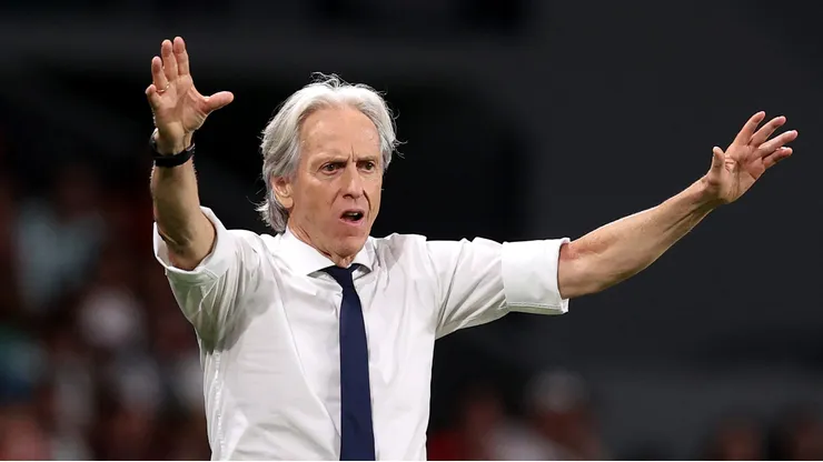 LISBON, PORTUGAL - SEPTEMBER 24: Jorge Jesus, Head Coach of Portugal, reacts during the UEFA Nations League 2026/27 group phase match between Portugal and Wales at Estadio Jose Alvalade on September 24, 2026 in Lisbon, Portugal. (Photo by Carlos Rodrigues/Getty Images)