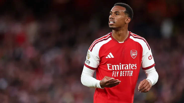 Gabriel of Arsenal during the Premier League 2026/27 match between Arsenal FC and Coventry City at Emirates Stadium on August 21, 2026 in London, England.