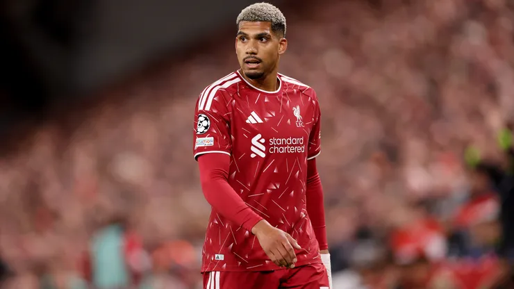 Ronald Araujo of Liverpool during the UEFA Champions League 2026/27 League Phase MD1 match between Liverpool FC and Atletico de Madrid at Anfield on September 09, 2026 in Liverpool, England.