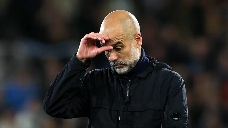 Pep Guardiola, técnico do Manchester City, demonstra desânimo após a partida da Premier League entre Bournemouth e Manchester City no Vitality Stadium, em 19 de maio de 2026, em Bournemouth, Inglaterra. (Foto de Eddie Keogh/Getty Images)