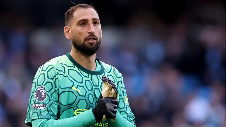 Gianluigi Donnarumma durante a partida da Premier League entre Manchester City e Sunderland. (Photo by Carl Recine/Getty Images)