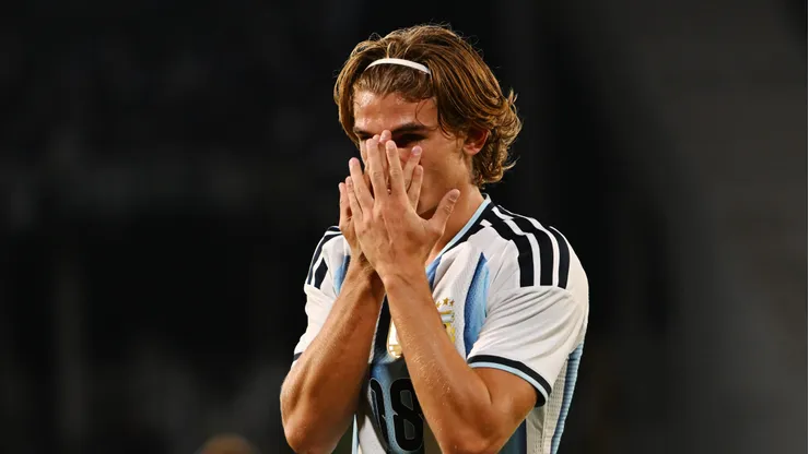 CORDOBA, ARGENTINA - SEPTEMBER 30: Nico Paz of Argentina celebrates scoring his team's second goal during the international friendly match between Argentina and Bolivia at Mario Alberto Kempes Stadium on September 30, 2026 in Cordoba, Argentina. (Photo by Hernan Cortez/Getty Images)