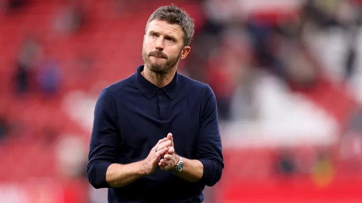 MANCHESTER, ENGLAND - SEPTEMBER 13: Michael Carrick, Manager of Manchester United, after the Premier League 2026/27 match between Manchester United and Manchester City at Old Trafford on September 13, 2026 in Manchester, England. (Photo by Carl Recine/Getty Images)