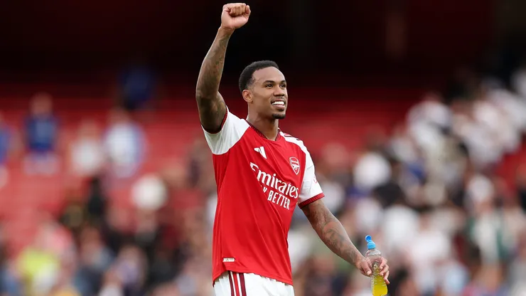 Gabriel of Arsenal celebrates after the Premier League 2026/27 match between Arsenal FC and Chelsea FC at Emirates Stadium on September 06, 2026 in London, England.