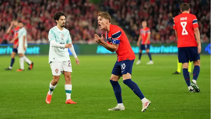 OSLO, NORWAY - SEPTEMBER 27: Martin Odegaard of Norway reacts during the UEFA Nations League 2026/27 group phase match between Norway and Portugal at Ullevaal Stadion on September 27, 2026 in Oslo, Norway. (Photo by Marius Nordnes / Nordnes Foto/Getty Images)