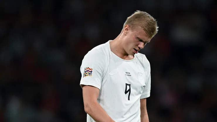 Erling Haaland da Noruega durante a partida da fase de grupos da Liga das Nações 2026/27 da UEFA entre Portugal e Noruega no Estádio do Dragão em 4 de outubro de 2026 no Porto, Portugal. (Foto de Otávio Passos/Getty Images)