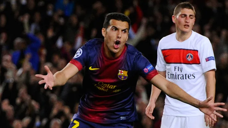 Pedro comemora pelo Barcelona. (Foto: David Ramos/Getty Images)