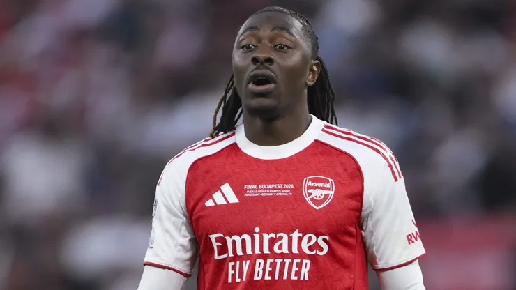 Eberechi Eze of Arsenal FC looks on during the UEFA Champions League Final 2026 match between Paris Saint-Germain and Arsenal FC at Puskas Arena on May 30, 2026 in Budapest, Hungary.