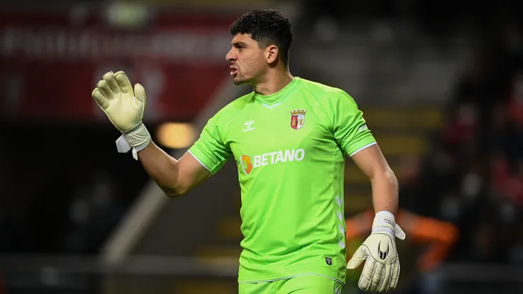 BRAGA, PORTUGAL - APRIL 07: Matheus Magalhães of Sporting Braga in action during the UEFA Europa League Quarter Final Leg One match between Sporting Braga and Rangers FC at Estadio Municipal de Braga on April 7, 2022 in Braga, Portugal. (Photo by Octavio Passos/Getty Images)