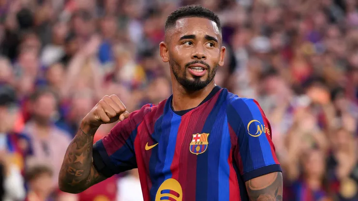 Gabriel Jesus of FC Barcelona celebrates scoring his team’s second goal during the LaLiga EA Sports 2026/27 match between FC Barcelona and Getafe CF at Spotify Camp Nou on October 10, 2026 in Barcelona, Spain.