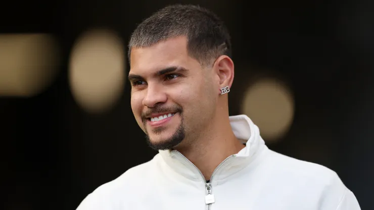 Bruno Guimaraes of Newcastle United arrives at the stadium prior to the Premier League match between Newcastle United and Arsenal at St James' Park on September 28, 2025 in Newcastle upon Tyne, England.