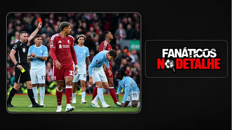 Expulsão muda o jogo em Liverpool x City. Foto Michael Regan/Getty Images.