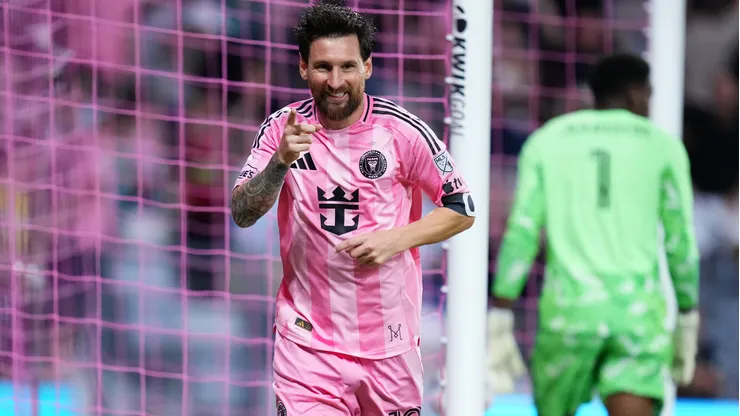 MIAMI, FLORIDA - OCTOBER 10: Lionel Messi #10 of Inter Miami CF celebrates scoring his team's third goal during the MLS match between Inter Miami CF and D.C. United at Miami Freedom Park on October 10, 2026 in Miami, Florida. (Photo by Rich Storry/Getty Images)