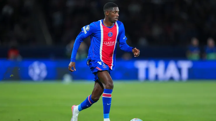PARIS, FRANCE - SEPTEMBER 09: Ousmane Dembele of PSG runs with the ball during the UEFA Champions League 2026/27 League Phase MD1 match between Paris Saint-Germain and SK Slovan Bratislava at Parc des Princes on September 09, 2026 in Paris, France. (Photo by Franco Arland/Getty Images)