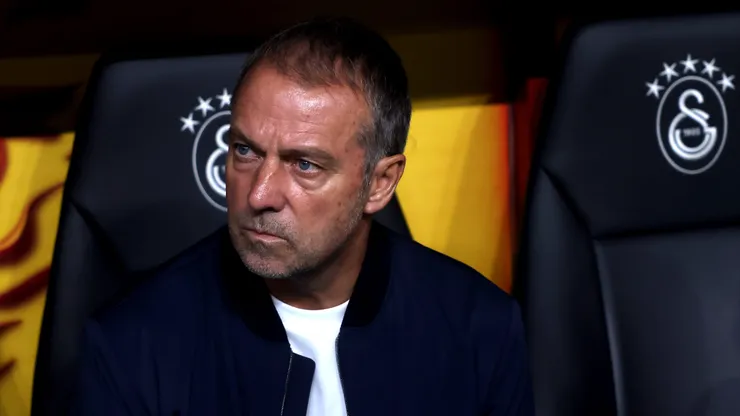 ISTANBUL, TURKEY - OCTOBER 13: Hansi Flick, Manager of FC Barcelona, looks on before the UEFA Champions League 2026/27 League Phase MD2 match between Galatasaray A.S. and FC Barcelona at Ali Sami Yen Spor Kompleksi on October 13, 2026 in Istanbul, Turkey. (Photo by Burak Kara/Getty Images)