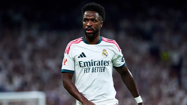 MADRID, SPAIN - OCTOBER 10: Vinicius Junior of Real Madrid looks on during the LaLiga EA Sports 2026/27 match between Real Madrid and Villarreal CF at Estadio Santiago Bernabeu on October 10, 2026 in Madrid, Spain. (Photo by Angel Martinez/Getty Images)