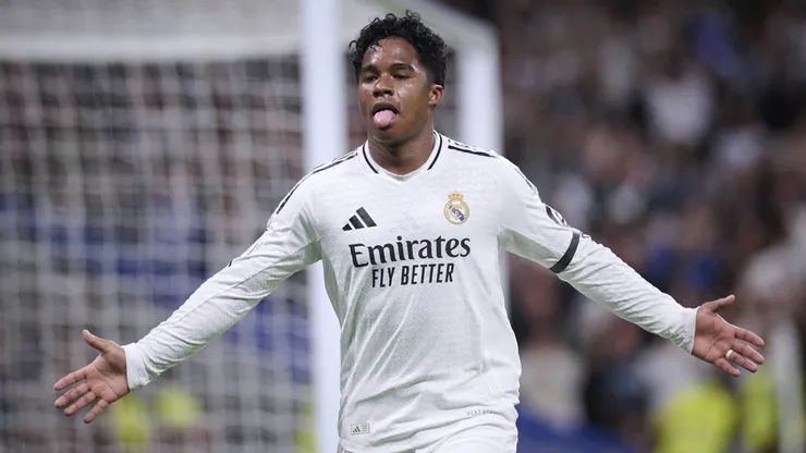 Sport Bilder des Tages Spanish King Cup Copa del Rey soccer match Real Madrid vs Real Sociedad at Santiago Bernabeu stadium in Madrid, spain 01 april 2025 Endrick scores a goal 900/Cordon Press PUBLICATIONxNOTxINxFRAxESP 900/CordonxPress LOF - Copa del Rey Real Madrid vs Real Sociedad