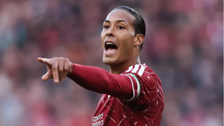 Virgil van Dijk of Liverpool during the Premier League 2026/27 match between Liverpool FC and Manchester City at Anfield on October 11, 2026 in Liverpool, England.
