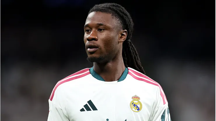 MADRID, SPAIN - OCTOBER 18: Eduardo Camavinga of Real Madrid looks on during the LaLiga EA Sports 2026/27 match between Real Madrid and Sevilla FC at Estadio Santiago Bernabeu on October 18, 2026 in Madrid, Spain. (Photo by Florencia Tan Jun/Getty Images)