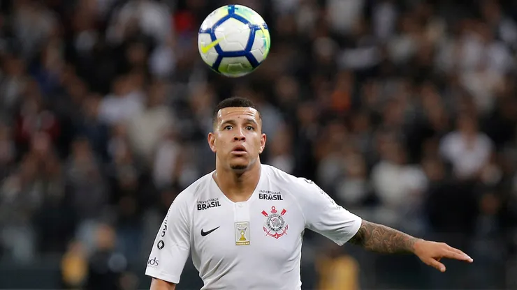 Jogador Sidcley do Corinthians durante partida contra o Santos no estadio Arena Corinthians pelo campeonato Brasileiro A 2018. Foto: Daniel Vorley/AGIF