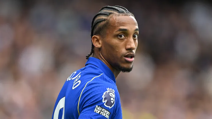 Joao Pedro of Chelsea looks on during the Premier League 2026/27 match between Chelsea FC and Brighton & Hove Albion at Stamford Bridge on August 29, 2026 in London, England.